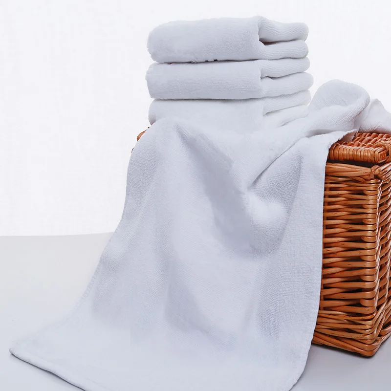 Большой толстый длинный белый банный хлопковый полотенце набор мягких хлопковых