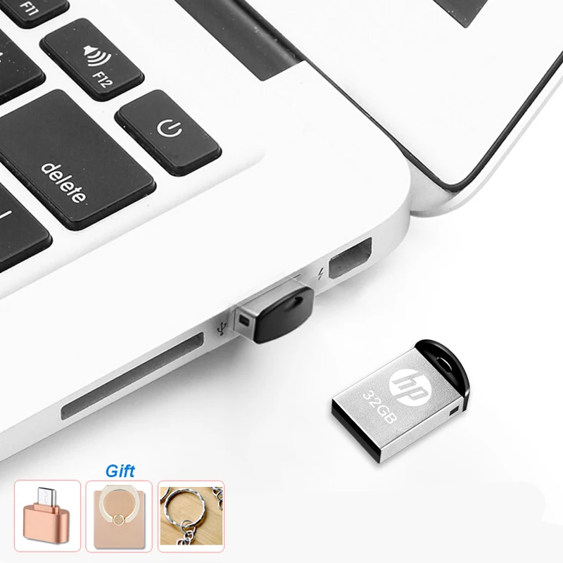 Оригинальный HP V222W мини металлический USB флеш накопитель водонепроницаемый Pendrive
