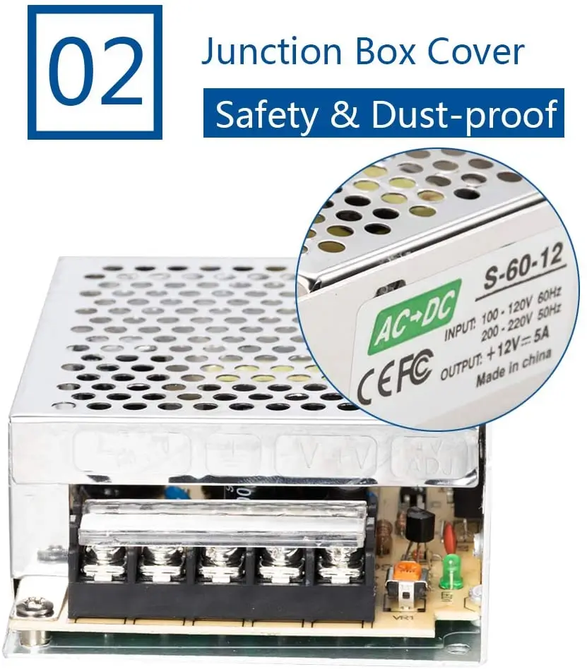 Импульсный источник питания постоянного тока на 12 В 5 А 60 Вт Универсальный