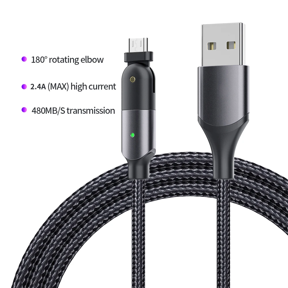 

USB Type C Cable For Huawei P40 Pro Mate 30 P30 Pro Supercharge 3A 5A 180 degrees USB-C Charger Cable for Phone Cord