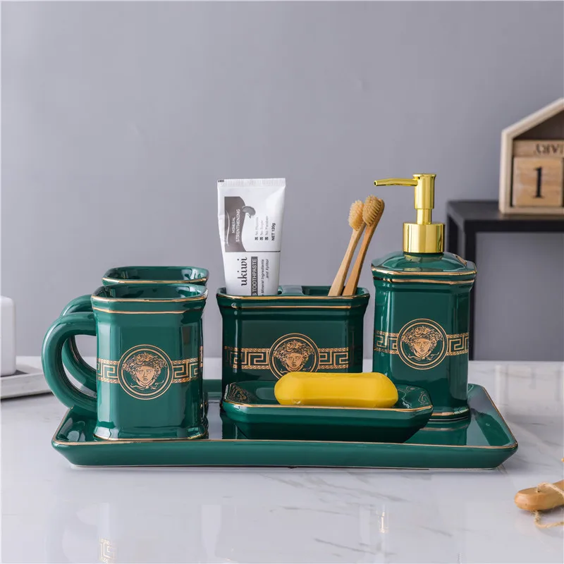Набор аксессуаров для ванной комнаты керамическая Европейская стильная зубная