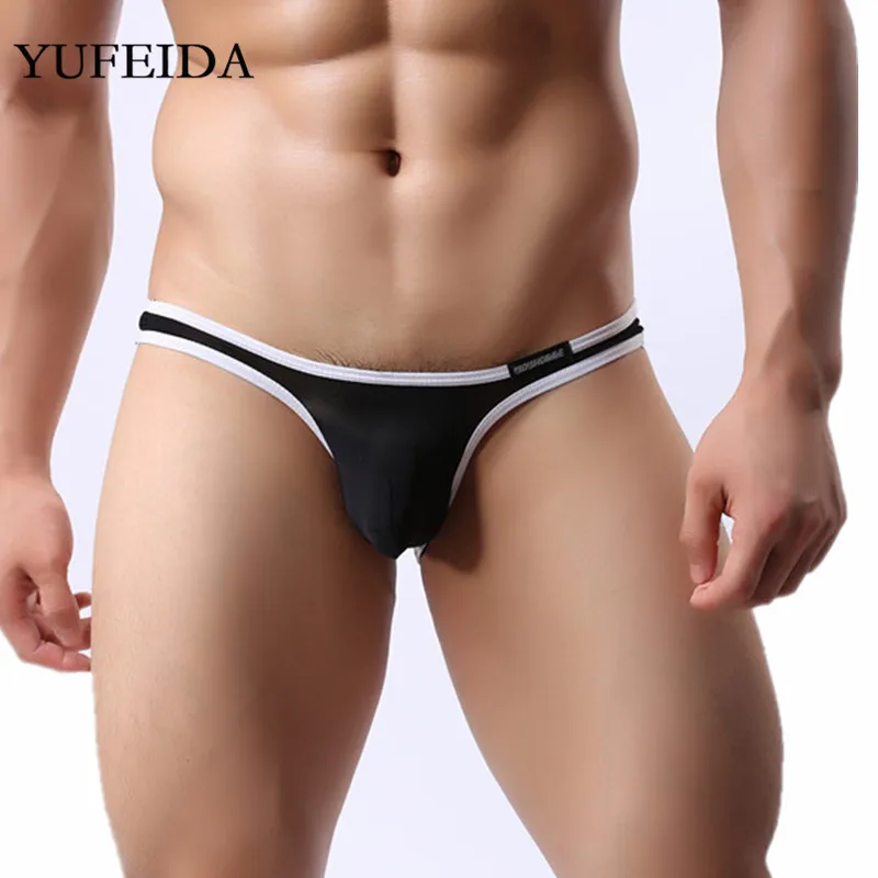 

YUFEIDA Sexy Mens Briefs Underwear Bikini Smooth Low Rise Underpants Comfortable Male Gay Sissy Panties Big Penis Pouch Swimwear