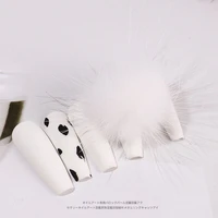 2pcs2021 new creative nail accessories removable hair ball cute girl heart nail decoration japanese nail art supplies