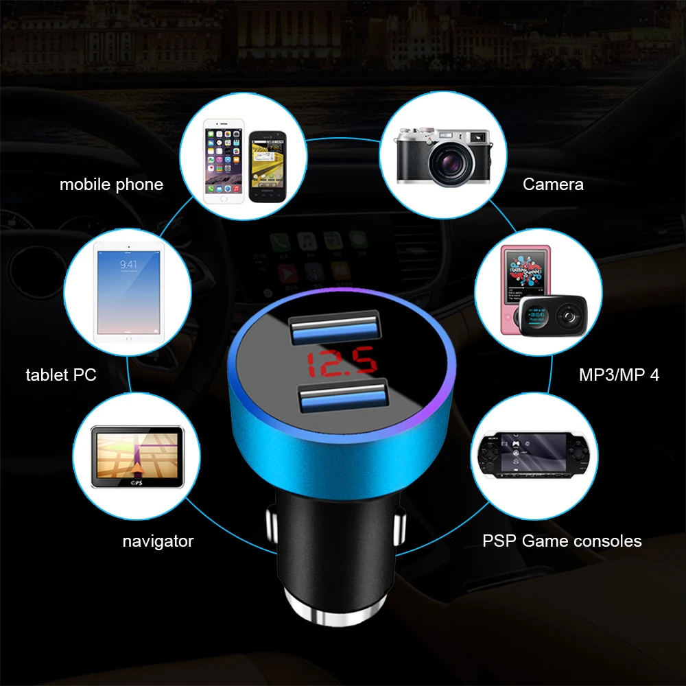 Автомобильное зарядное устройство с двумя USB портами 3 1 А 5 В| |