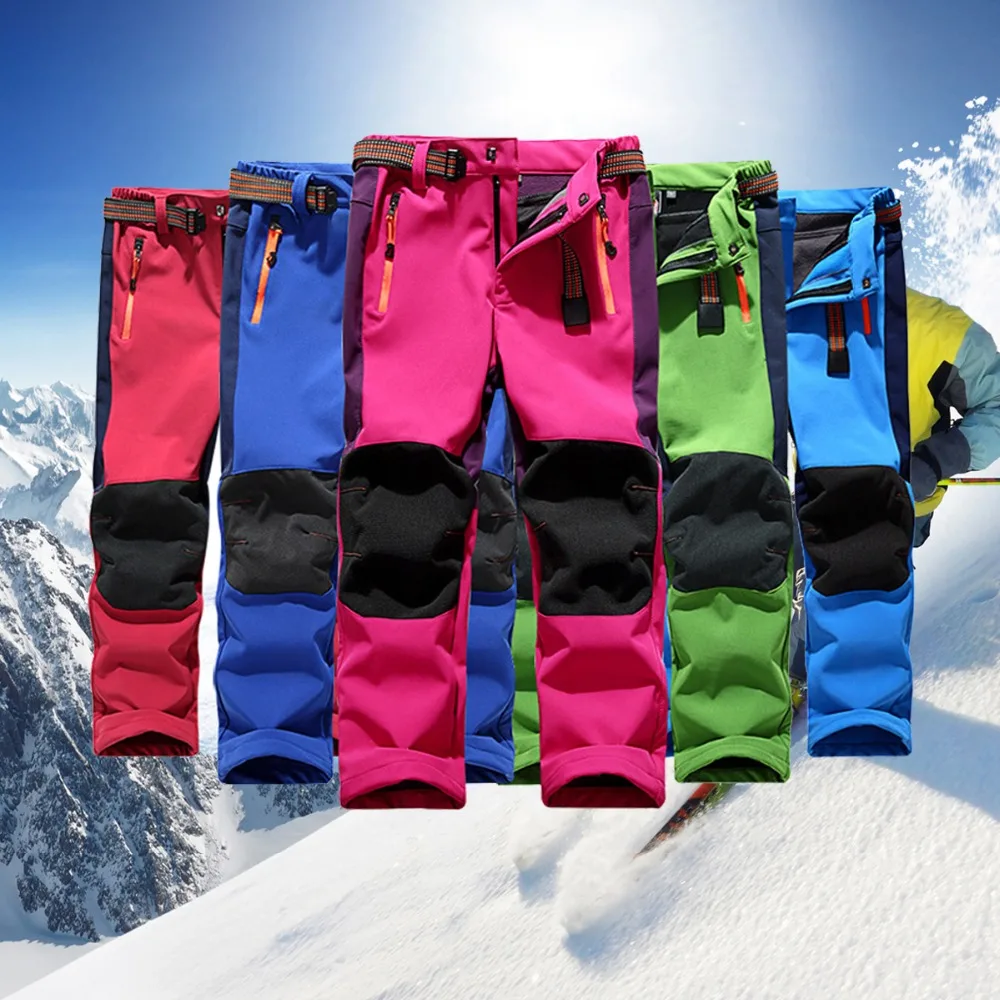 Pantalon De Ski Pour Enfant зимние детские уличные штаны для сноуборда ветрозащитные флисовые зимние штаны для девочек и мальчиков для походов