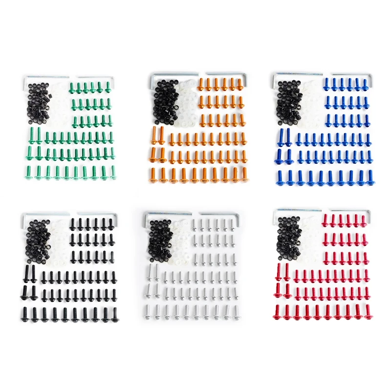 

Universal 158pcs Motorcycle Fairing Bolts Kit Fastener Clips Screw Durable Stylish Motorcycle Accessories