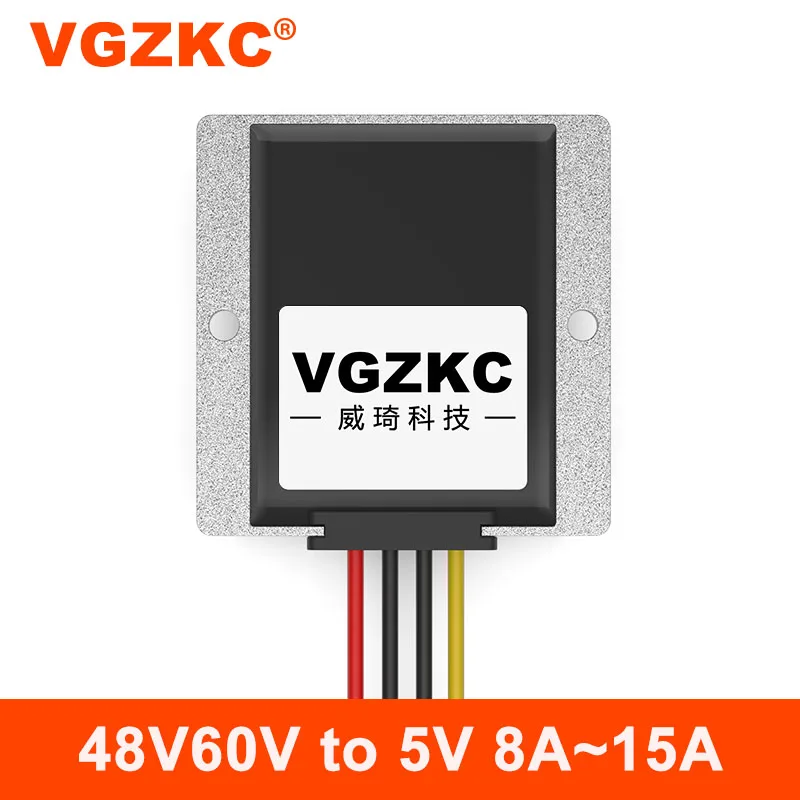 

VGZKC 48V60V to 5V 8A 10A 15A DC step-down power converter 30-72V to 5V car power regulator transformer