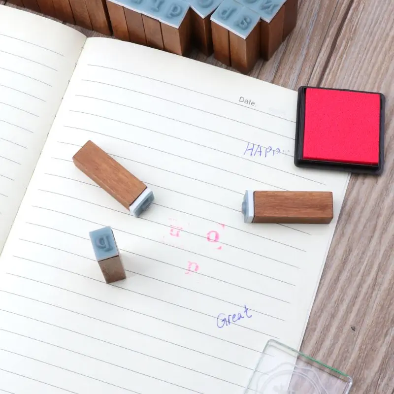 70 шт Винтаж DIY номер буквы алфавита деревянный набор резиновых штампов с