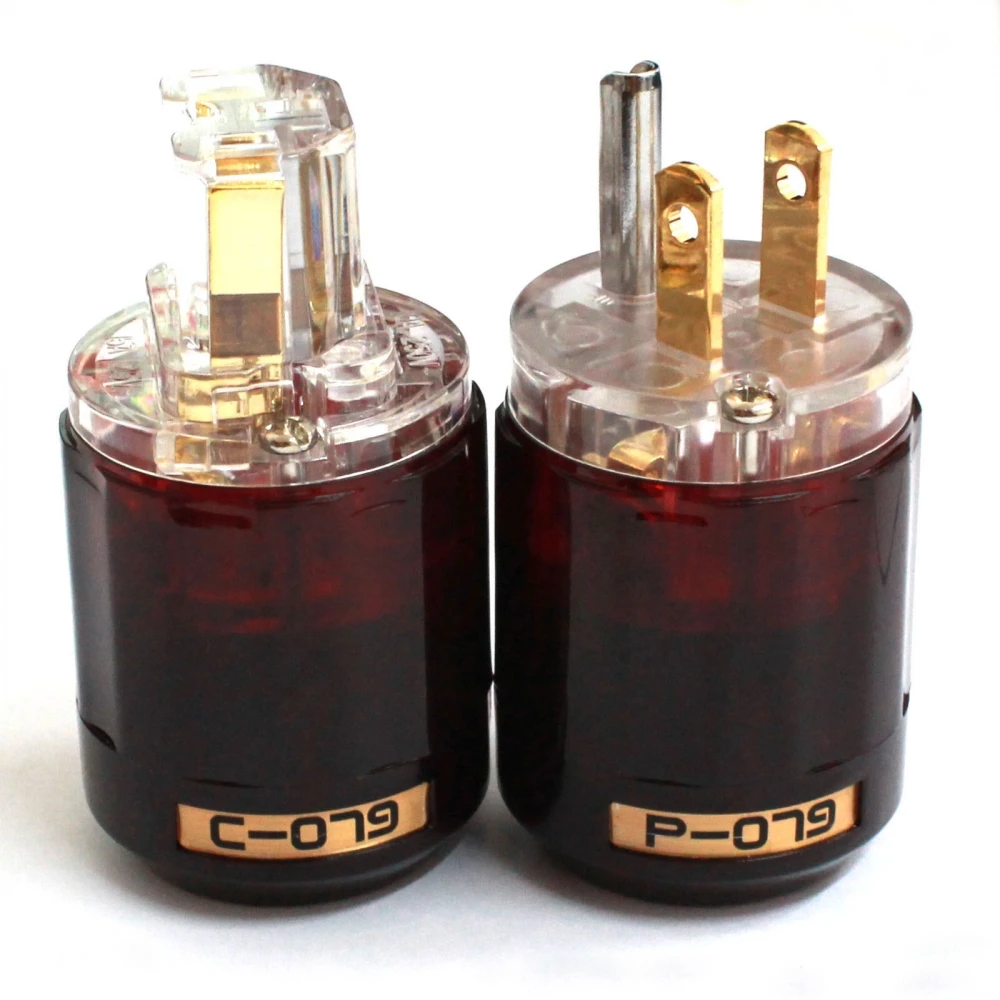 HIFI Oyaide C 079 P US Вилка питания 24k позолоченный Аудио разъем IEC Женский Мужской