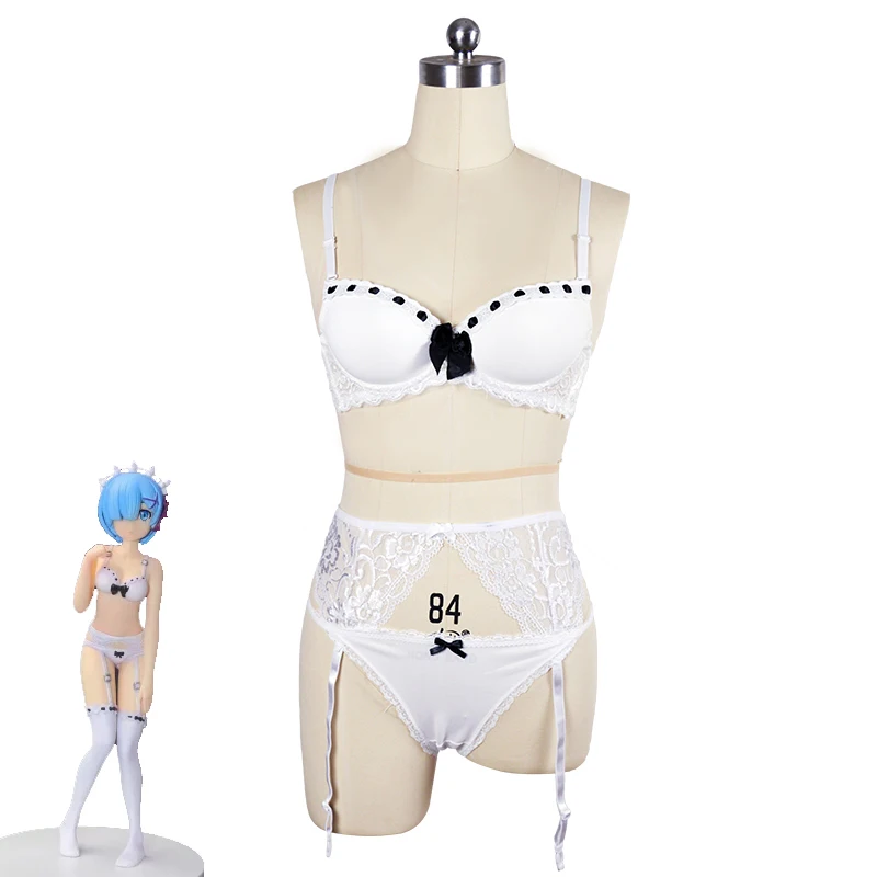 Аниме! Re:Life in a different world от zero Rem Ram костюм для косплея милое белое нижнее белье в