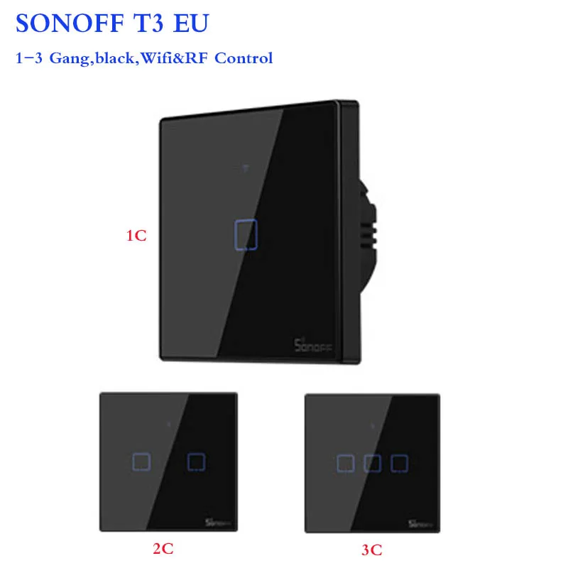 Интеллектуальный выключатель света SONOFF T3EU TX 86 Размеры 1/2/3 Smart WiFi переключатель