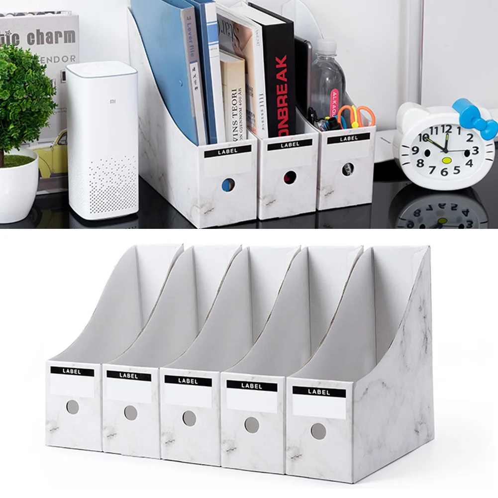 

5pcs/set Stationery Rack Magazine Paperwork Pencil Document Simple Storage Box Foldable Desk Organiser File Holder Paper