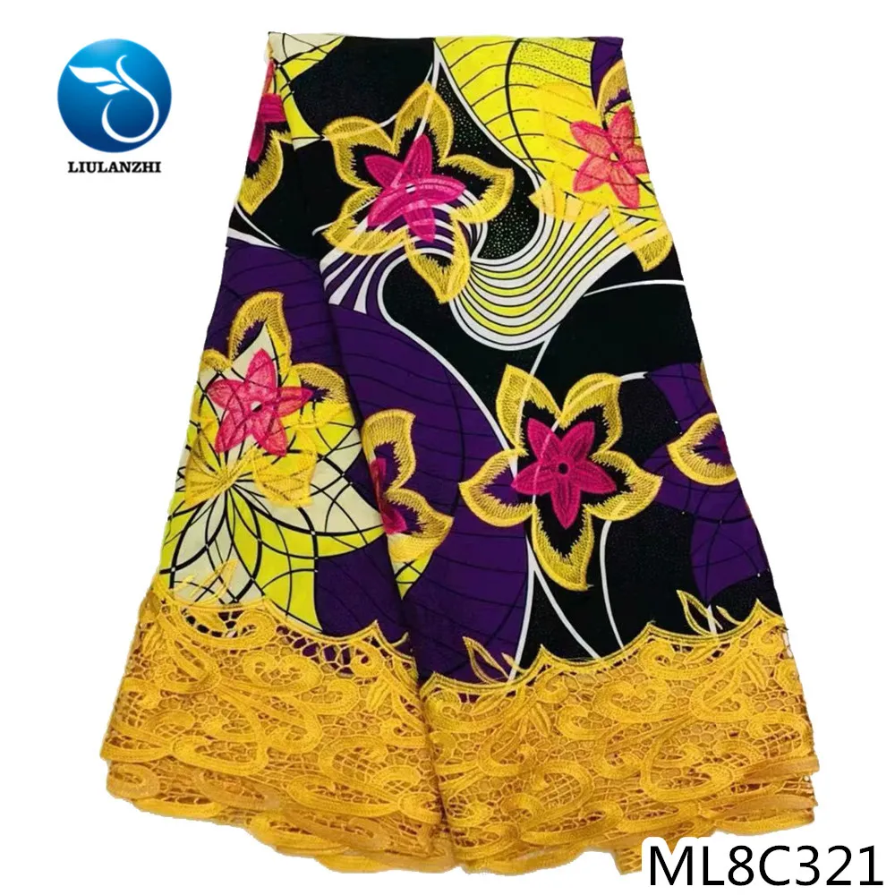 Красивый воск хлопок вышивка Анкара Африканский кружево 2020 шитье 6 ярдов гипюр