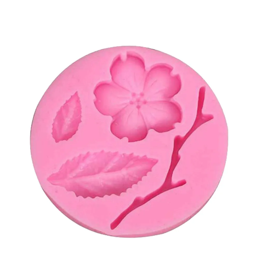 Персиковый цвет силиконовая форма ветка Sugarcraft листья помадка Декор торт