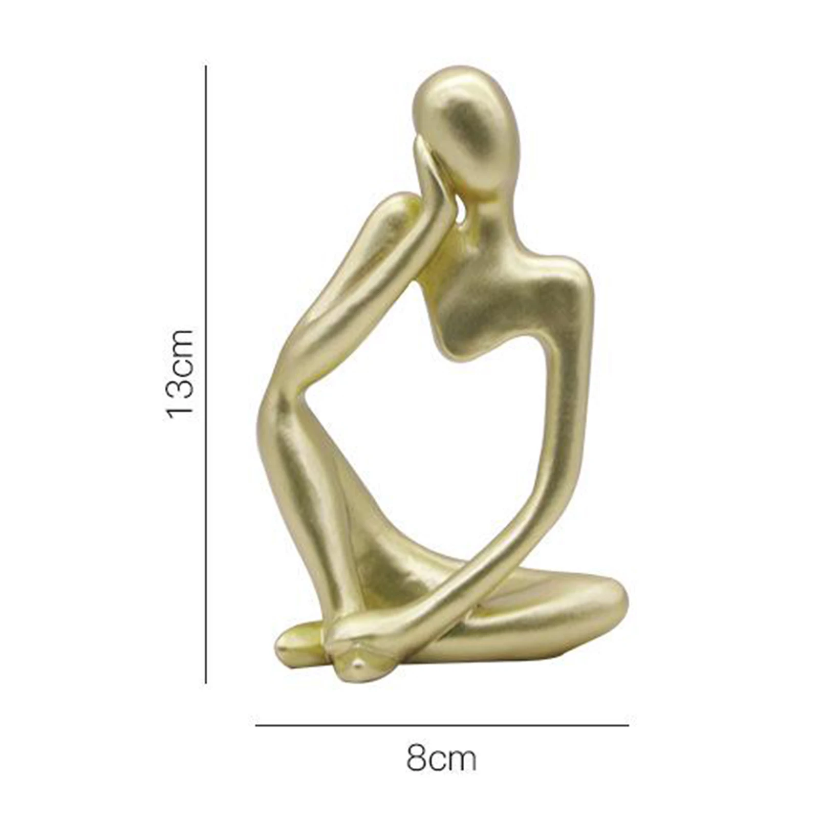 

Thinker Sculpture Creative Figurine Home Sandstone Shelf Modern Statues Abstract Thinker Figurine Statue for Home Decor Office
