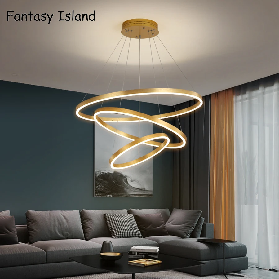 Brown Modern LED Chandelier For Living Room Bedroom Dining room Office room Lustre Led Chandelier Lighting Hanging Lamps