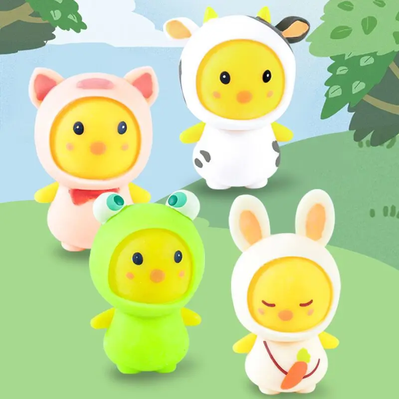 Nuovo cartone animato simpatico animale domestico rana coniglio spogliarsi e vestire sfiato decompressione pizzico spremere giocattoli regalo giocattolo antistress