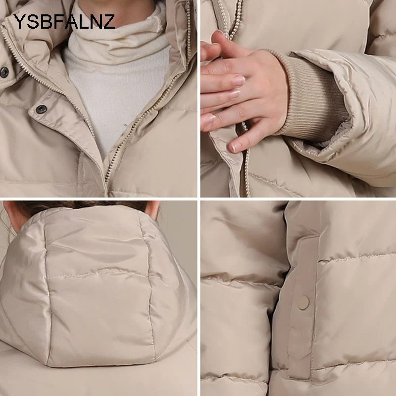 

Roupas Femeninas 2021 Short Coat Womens Loose Removable Hooded Padded Jacket Plus Size Stand Casual Ladies Clothes Pocket Zipper