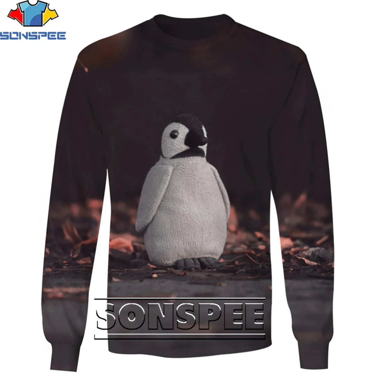 

SONSPEE 3D Animal Penguin Casual Loose Round Neck Sweater Shirt Men/women Cute Fashion Trend Street Personality Harajuku Style