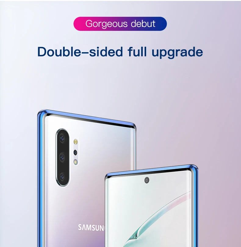 Магнитный металлический стеклянный чехол для телефона samsung Galaxy Note 10, 9, 8, S10, E, 5G, S9, S8 Plus, защитный чехол на магните