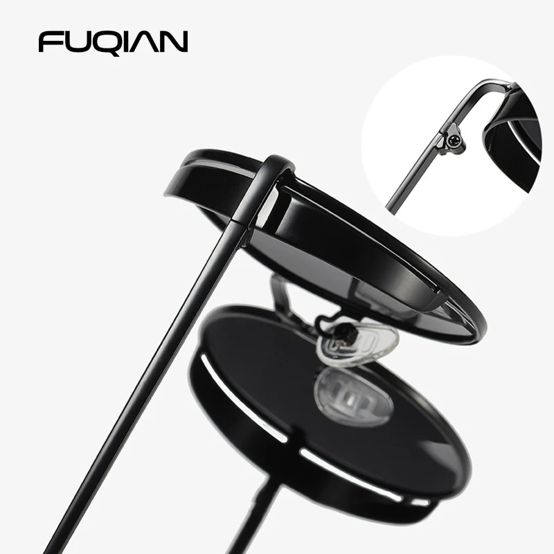 FUQIAN Ретро стимпанк поляризованные мужские Солнцезащитные очки Модные