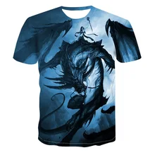 2021 New Fashion Men's Tshirt3D Printing Dragon And Phoenix Cool Men's Chic T-shirt Male Shirt boy Street Summer Clothing