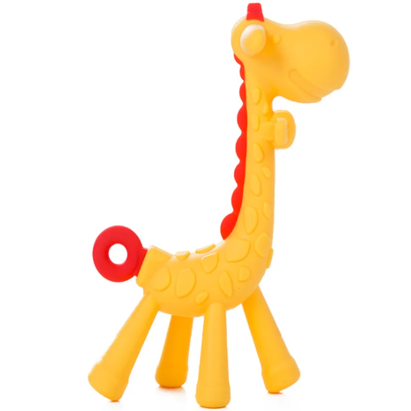 

1PC Silicone Giraffe Baby Teether Animal Newborn Teething Toy Kids Care Organic Nursing Gift BPA Free Pacifier Chain Accessories