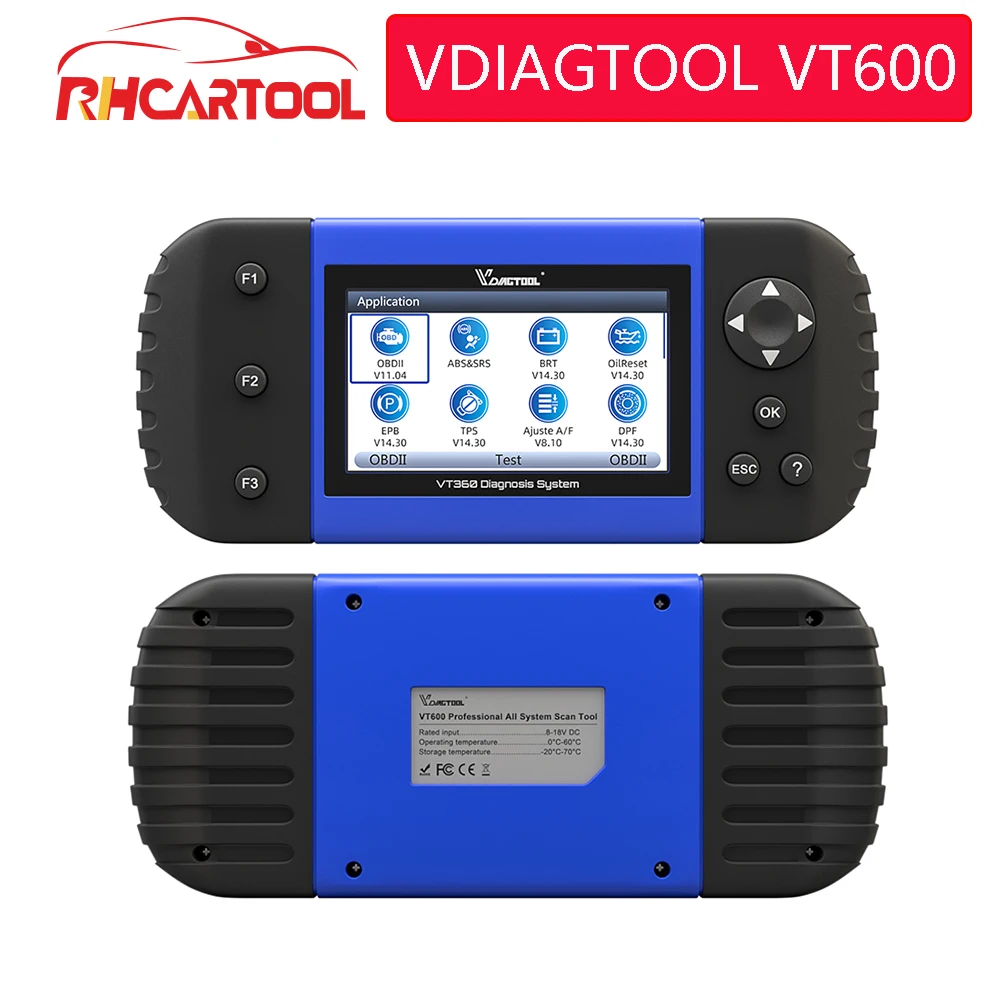 VDIAGTOOL VT600 OBD2 автомобильный сканер ABS SRS DPF считыватель кодов сброса масла