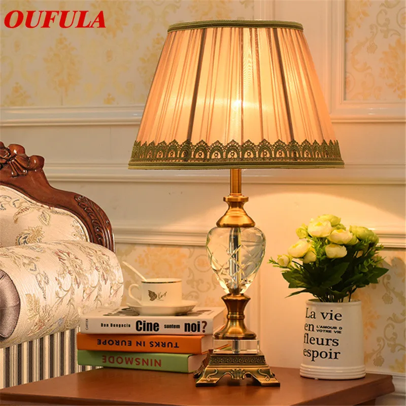 

OULALA Crystal Table Lamps Desk Lights Luxury Modern Contemporary Fabric for Foyer Living Room Office Creative Bed Room Hotel