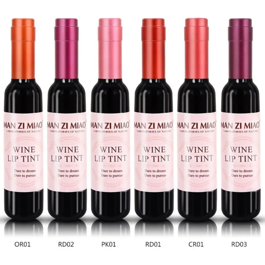 

Red Wine Bottle Lipstick Dye Lip Liquid Lip Gloss Non-stick Cup Non-marking Lip Glaze Makeup Moisturizing Waterproof Durable