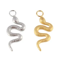 5pcs stainless steel snake charms pendant for diy jewelry making handmade components bracelet jewelry finding charm accessories