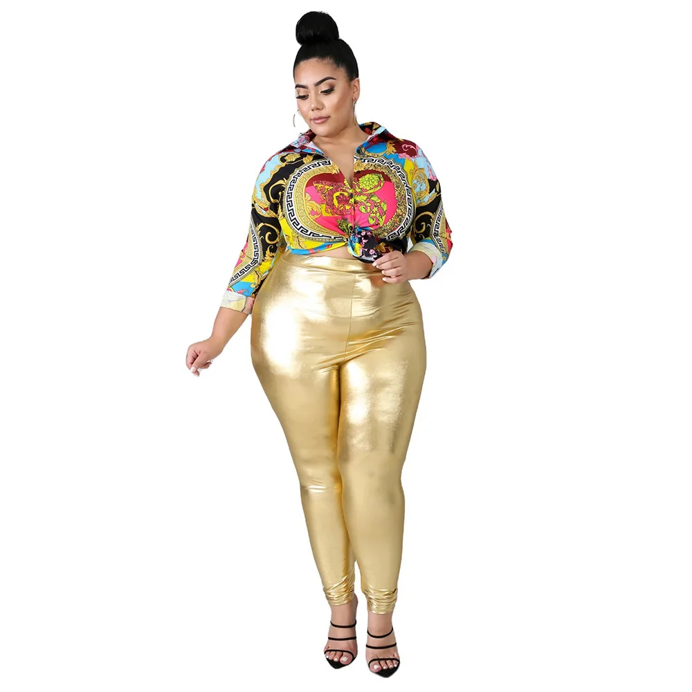 Ladies Plussize Skinny Pu Pants Fashion High Waist Casual Sexy Mom Pants Women's Lightweight And Matte Skinny Pencil PantsXL-5XL