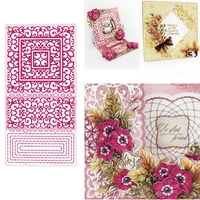 new flower square fold card shape cutting dies scrapbook diary decoration stencil embossing template greeting card handmade