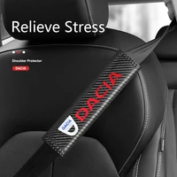 auto carbon fiber car seat belt shoulder protection cover pads for dacia spring logan sandero duster lodgy jogger bigster dokker