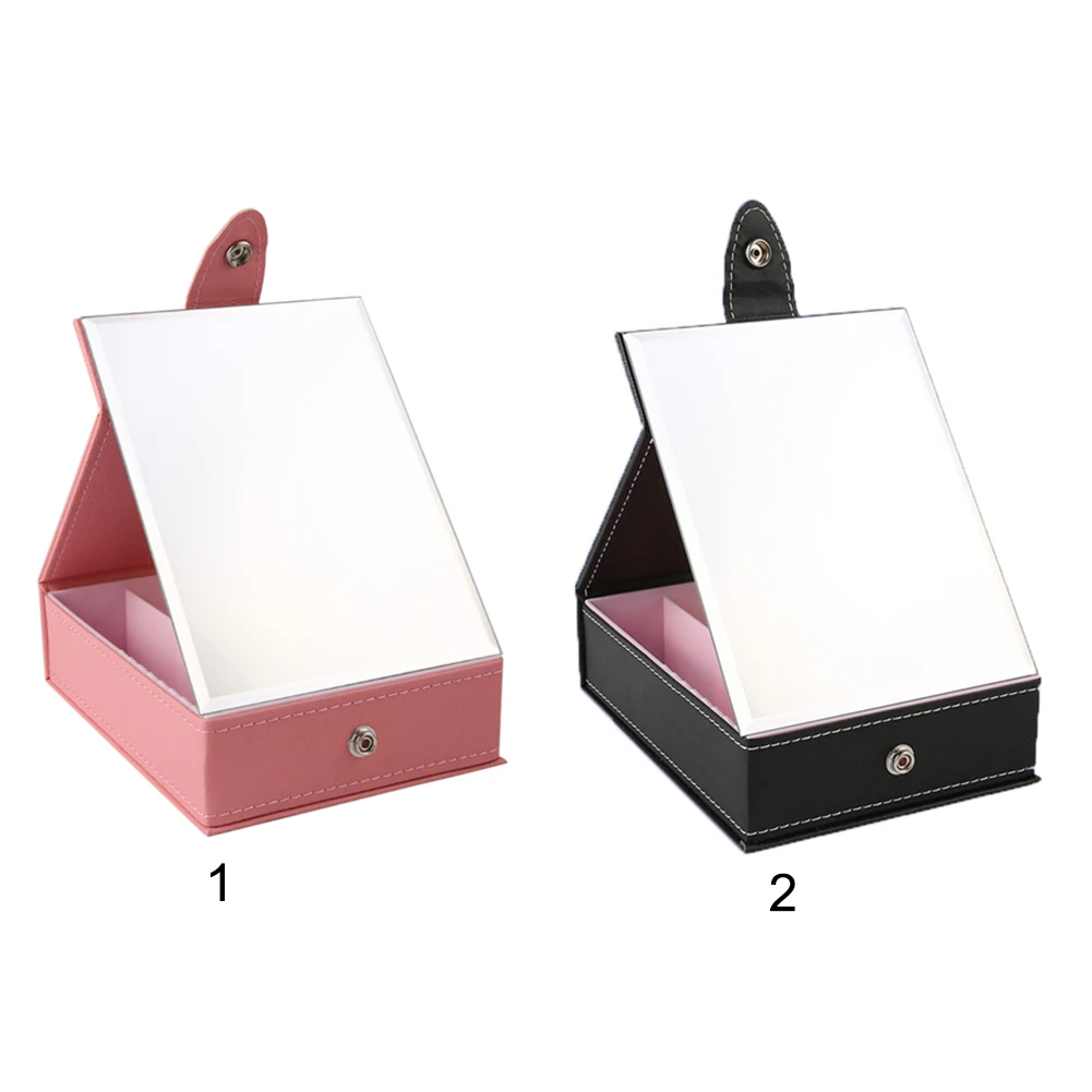 Портативное складное зеркало с ящиком для хранения косметичка органайзер