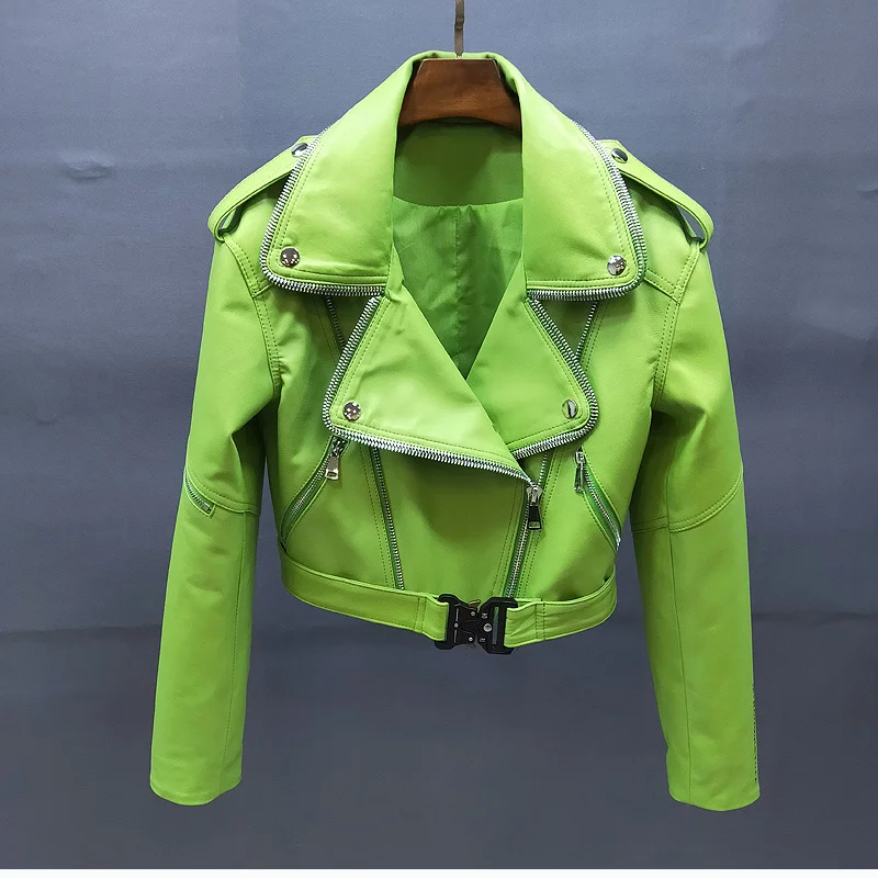 

Женская мотоциклетная куртка SHZQ, куртка из натуральной овечьей кожи, Байкерская верхняя одежда, 2021