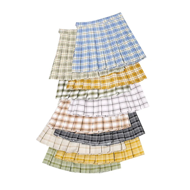 

Summer Women Pleated Skirts High Waist Female Plaid Mini Skirt Sweet Kawaii Ladies Girls Dance Short Skirt Harajuku Woman Skirts