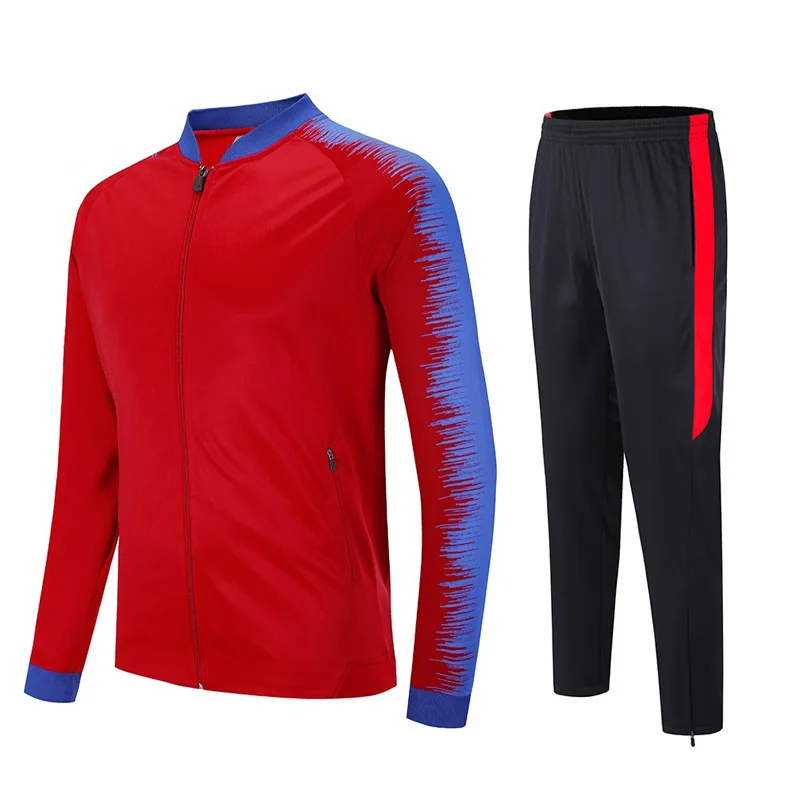 red Спортивный костюм для женщин, комплект из 2 предметов, Мужская одежда, футбольный костюм, Мужская школьная форма, спортивные костюмы, спортивный костюм для бега, беговая дорожка, костюм - Цвет: red