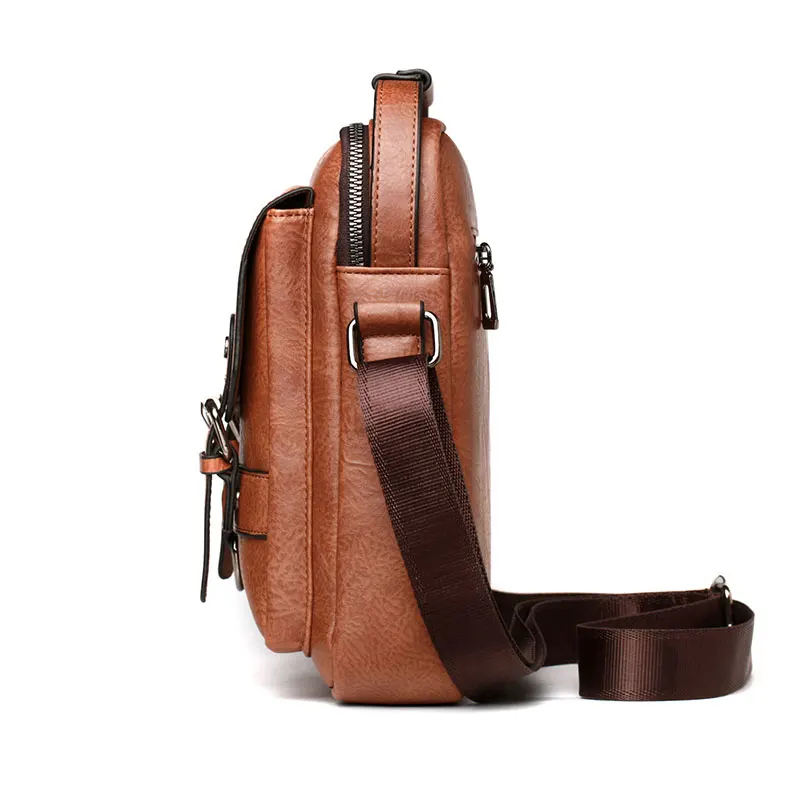 new mans crossbody shoulder bag multi function men handbags large capacity pu leather bag for man messenger bags tote bag free global shipping