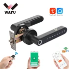Электронный умный дверной замок WAFU 016, WF-016, с отпечатком пальца, Bluetooth, паролем, ручкой, блокировкой, бесключевым входом