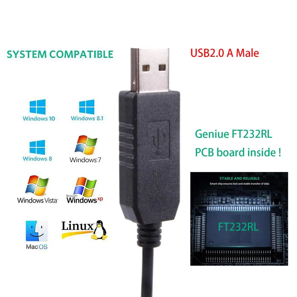 USB-кабель для программирования FTDI Yaesu FT VX FTH CT-42 FT-70R VX-131 VX-210 VX-310 VX-1R VX-110