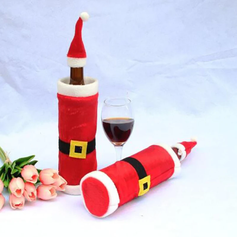 Рождественский ужин Рождественская бутылка вина набор Санта Клаус Кнопка