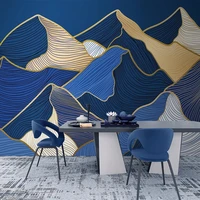 custom mural wallpaper 3d modern light luxury abstract line mountain peak landscape fresco living room bedroom papel de parede