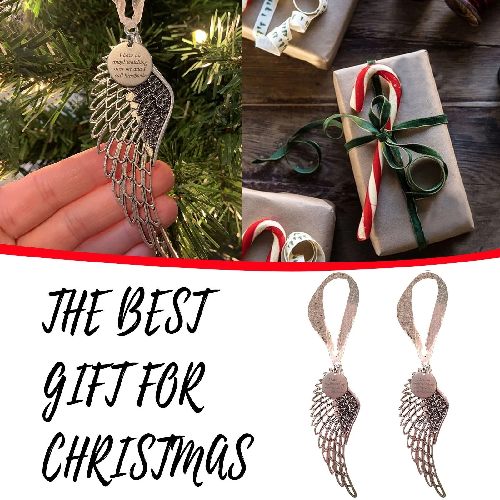 

Крылья рождественских ангелов, колокольчики вечерние украшения для семейных праздников, подвесной знак, памятное украшение, ский lw