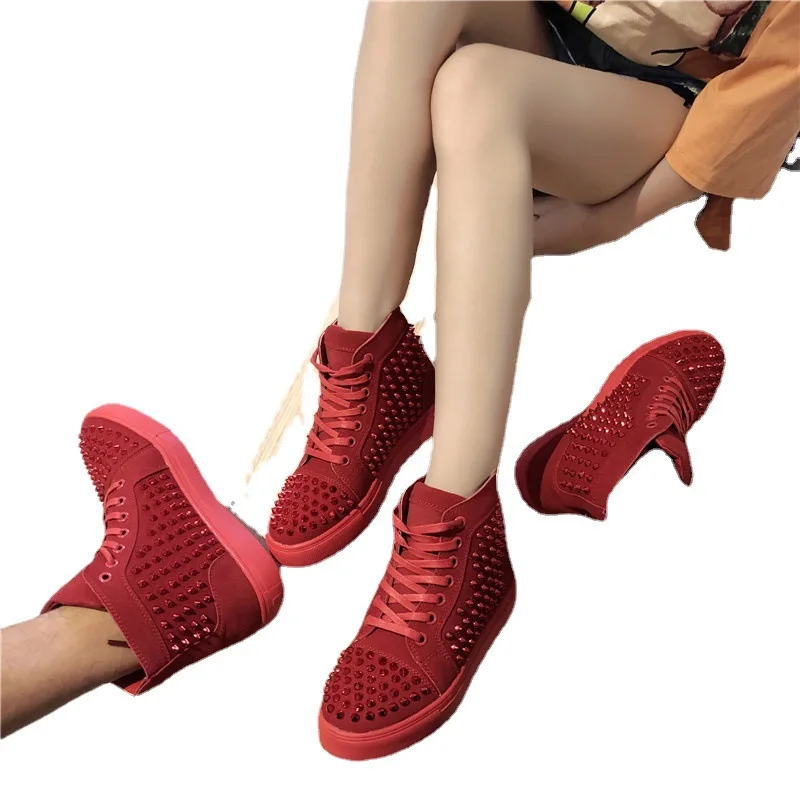 

2021 summer new style large size rhinestone lace-up women's shoes fashion sneakers large size 41-45