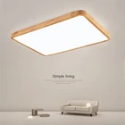 Современные светодиодные потолочные лампы из натурального дерева, ультратонкий декоративный светильник 6 см для кабинета, гостиной, спальни