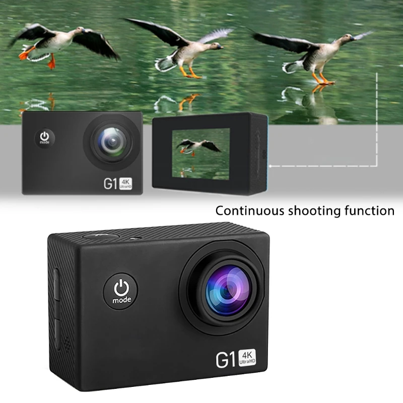 

Mounting Accessories Kit G1 Ultra High Definition 4K Action Camera 16MP 170 Degree Wide Angle WiFi Sports Waterproof Cam