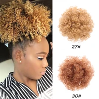 pageup african fluffy artificial afro woman drawstring puff bun puffs ponytails bun wrap natural hair styling accessory