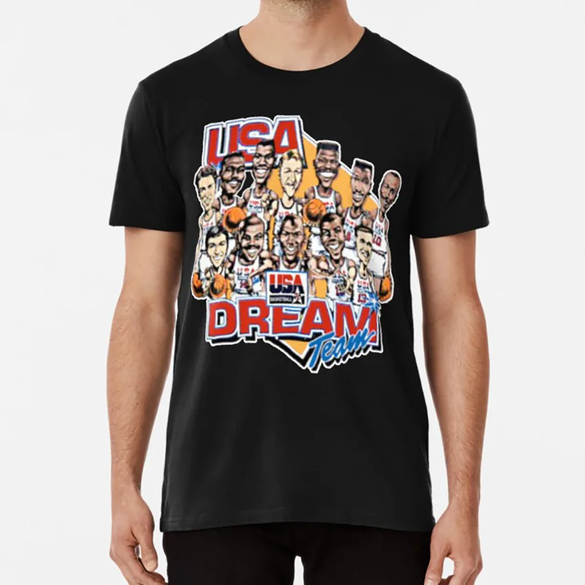 

Usa Dream Team Retro Cartoon Worn Look T Shirt T Shirt Usa Dream Team Retro Cartoon Worn Look Caricature T Shirt