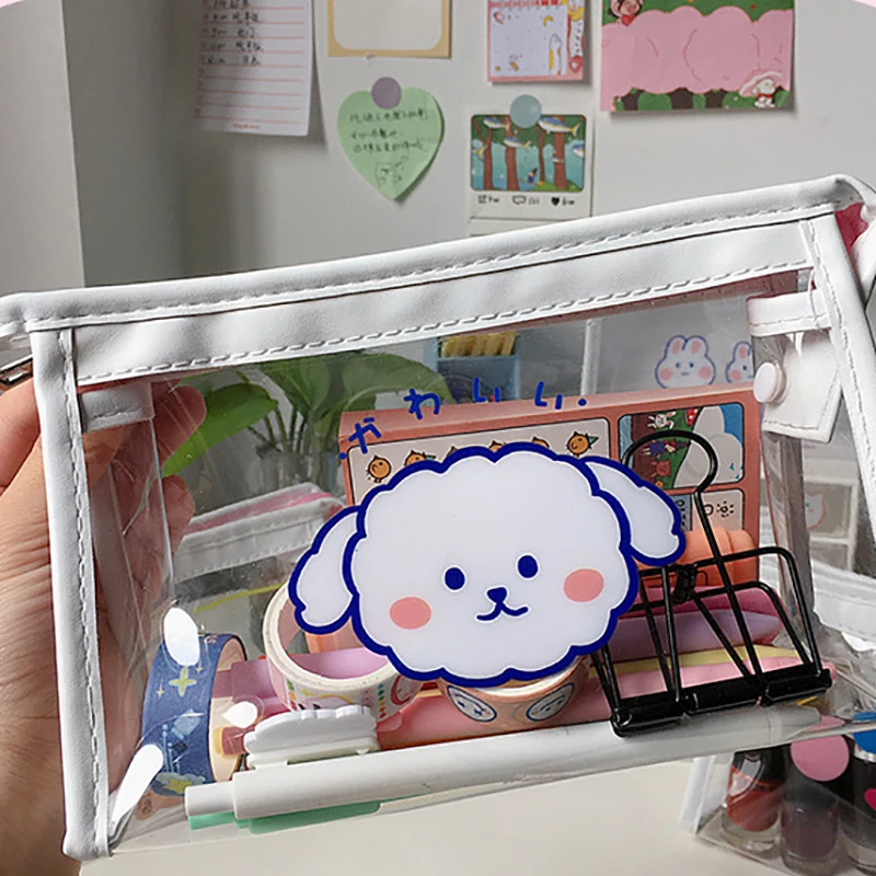 

1PC New Type Portable Cosmetic Bag Large Transparent Capacity Waterproof For Travel Buggy Wash Bag Stationery Office Supplies